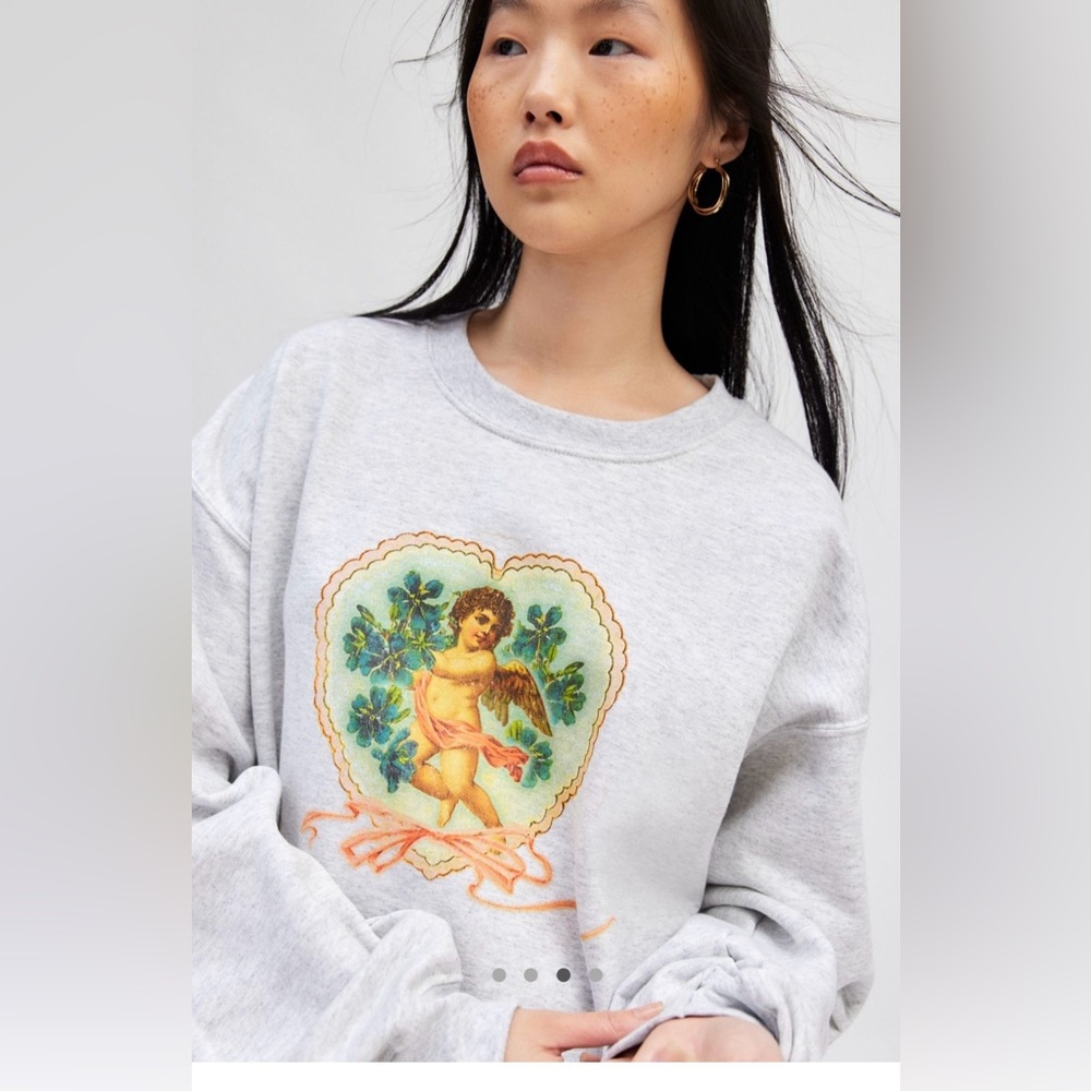Urban Outfitters Gray Angel Graphic Sweatshirt